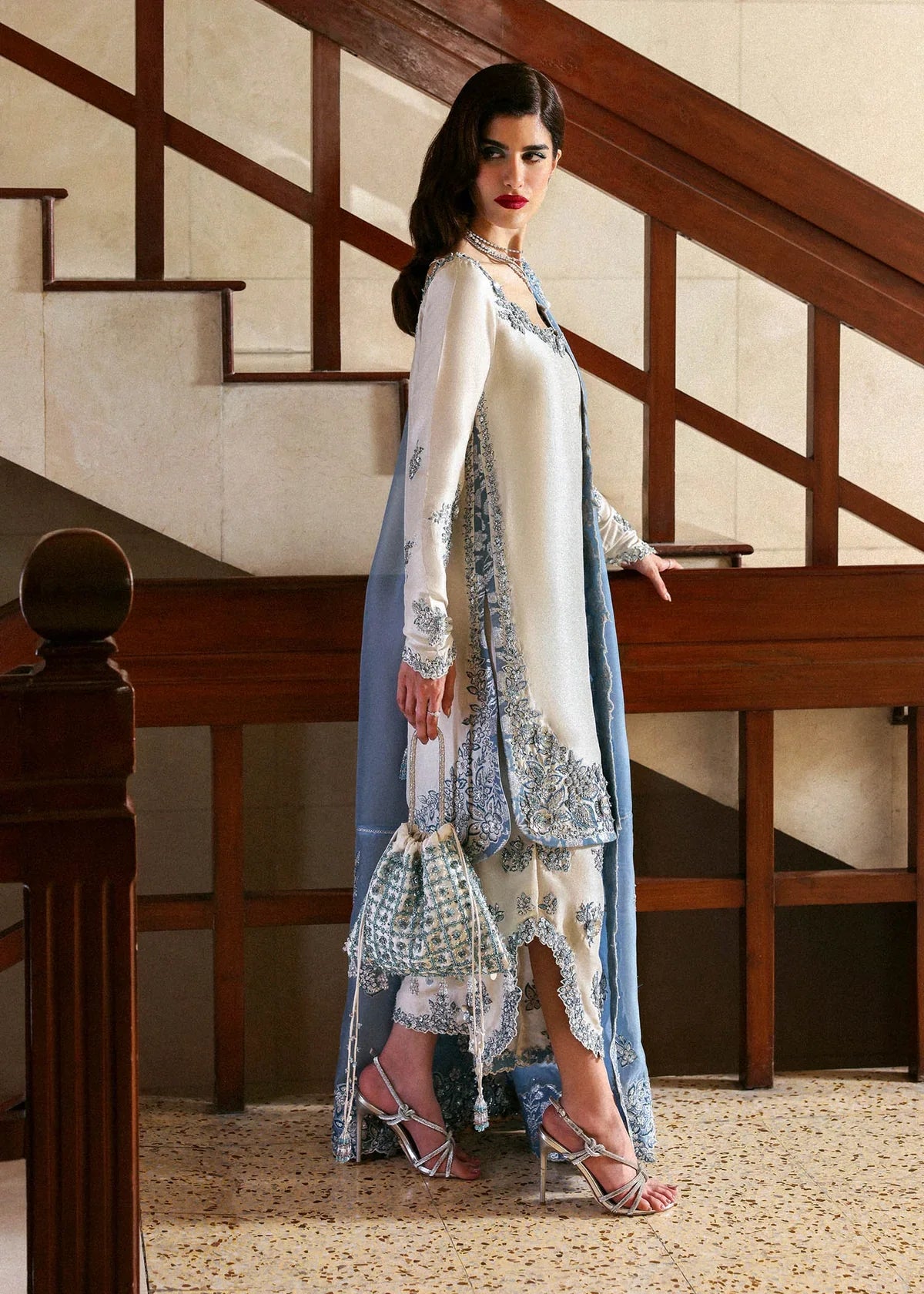 Rehar - Luxury Silk 3PC Chikenkari Heavy Embroidered Suit | EA-W- 121 Luxe '26