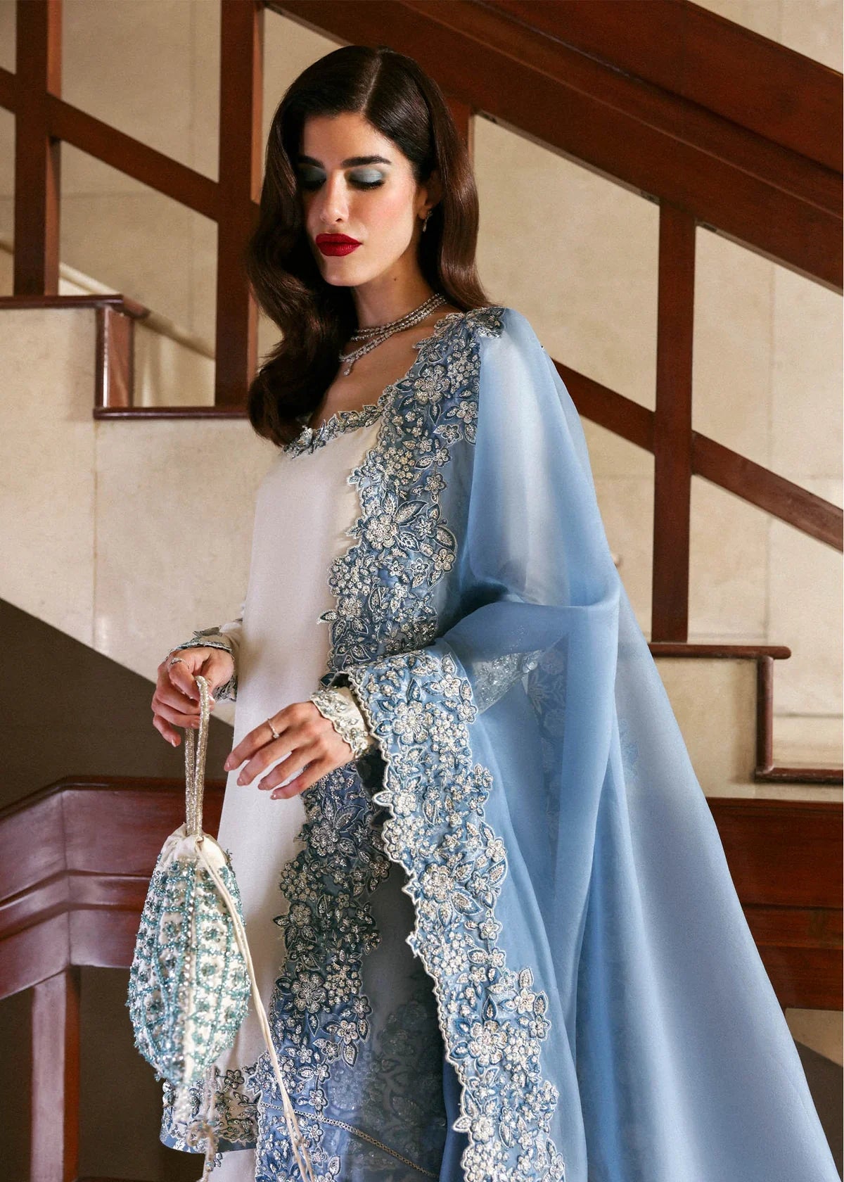 Rehar - Luxury Silk 3PC Chikenkari Heavy Embroidered Suit | EA-W- 121 Luxe '26