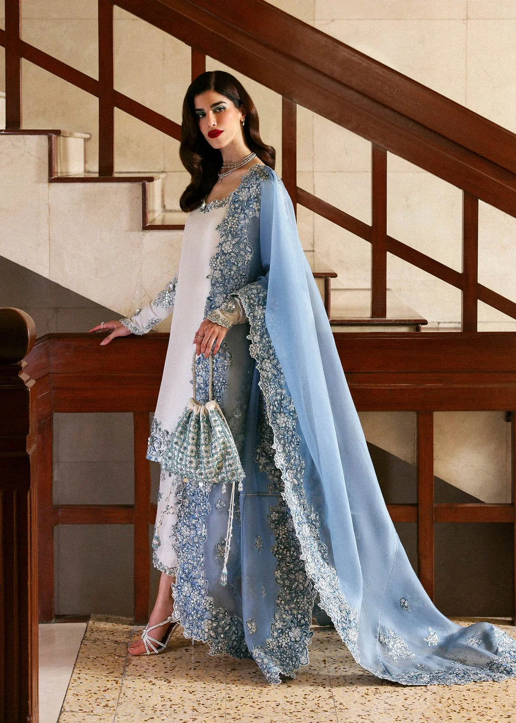 Rehar - Luxury Silk 3PC Chikenkari Heavy Embroidered Suit | EA-W- 121 Luxe '26